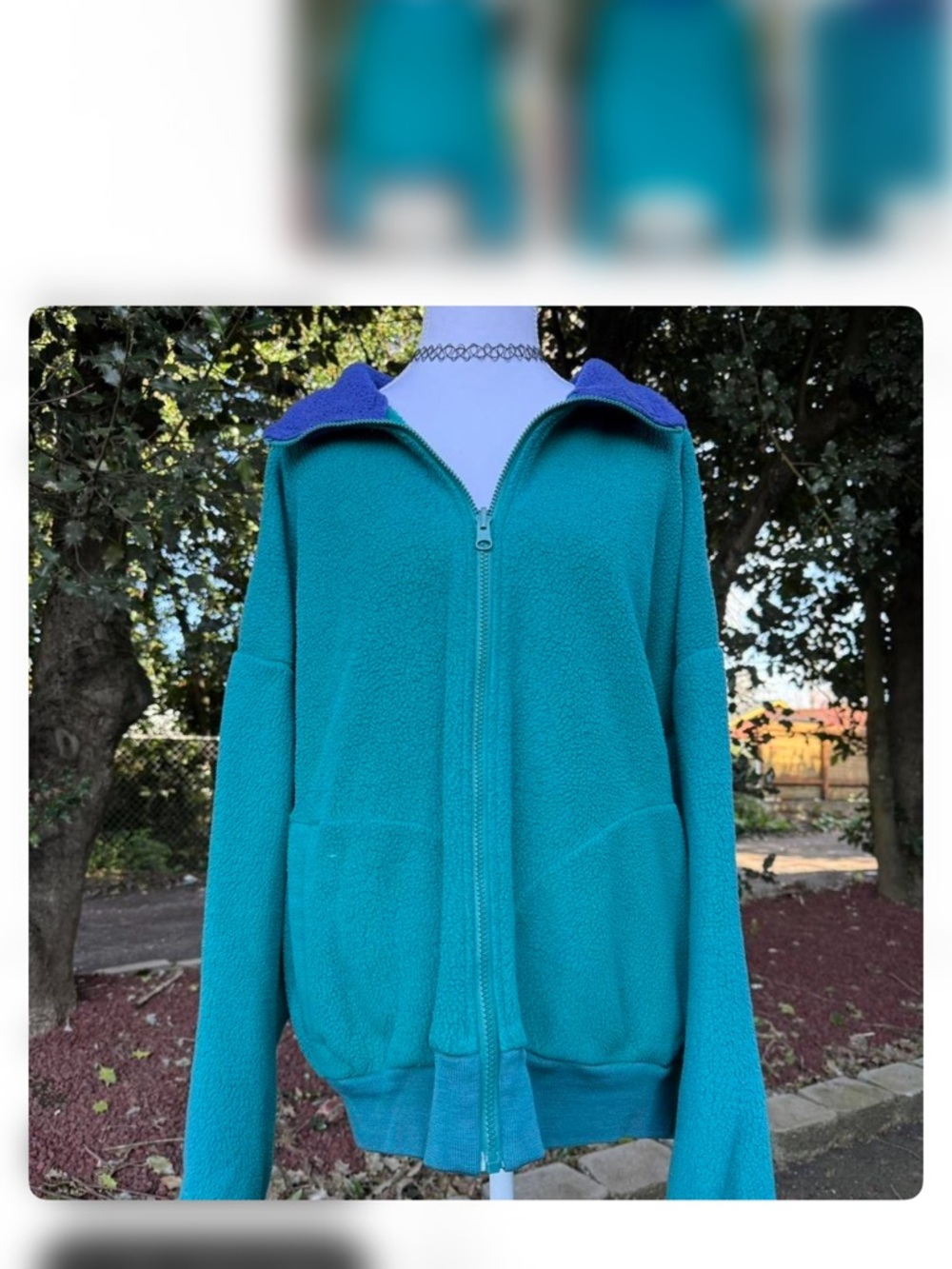 St. John's Bay Teal & Purple Zip-Up Fleece Jacket